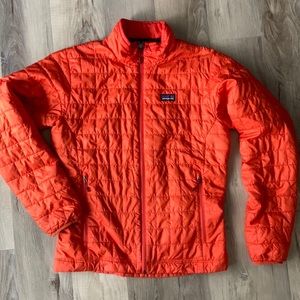 Orange Patagonia puffer jacket
